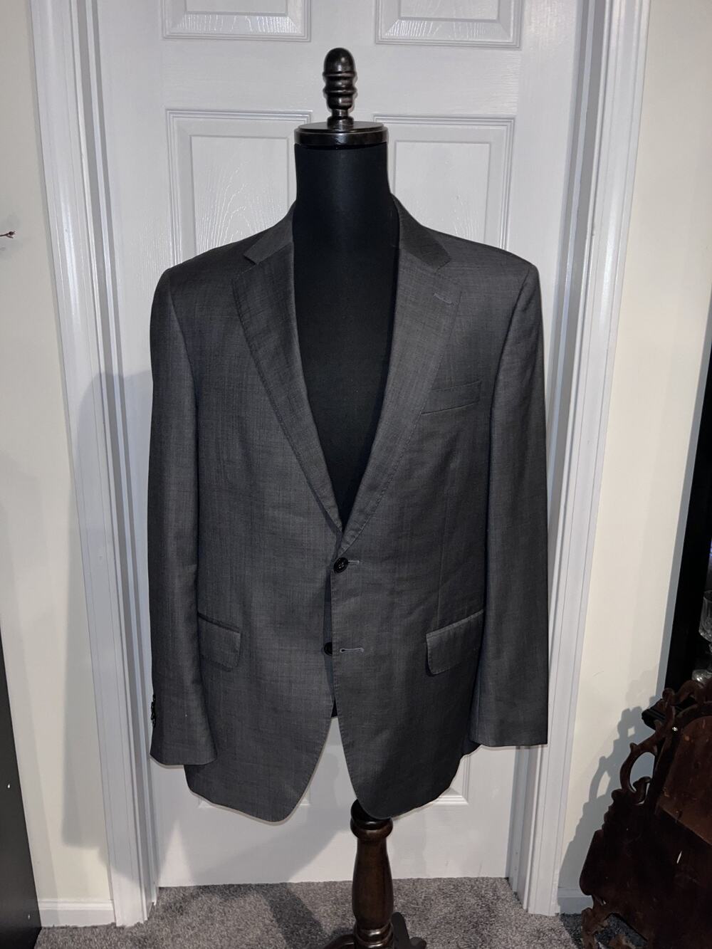 Peter Millar Grey Suit Jacket Blazer Sport Coat 42L Made In Canada